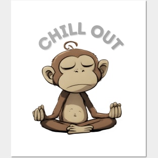 Chill Out Meditation Monkey Posters and Art